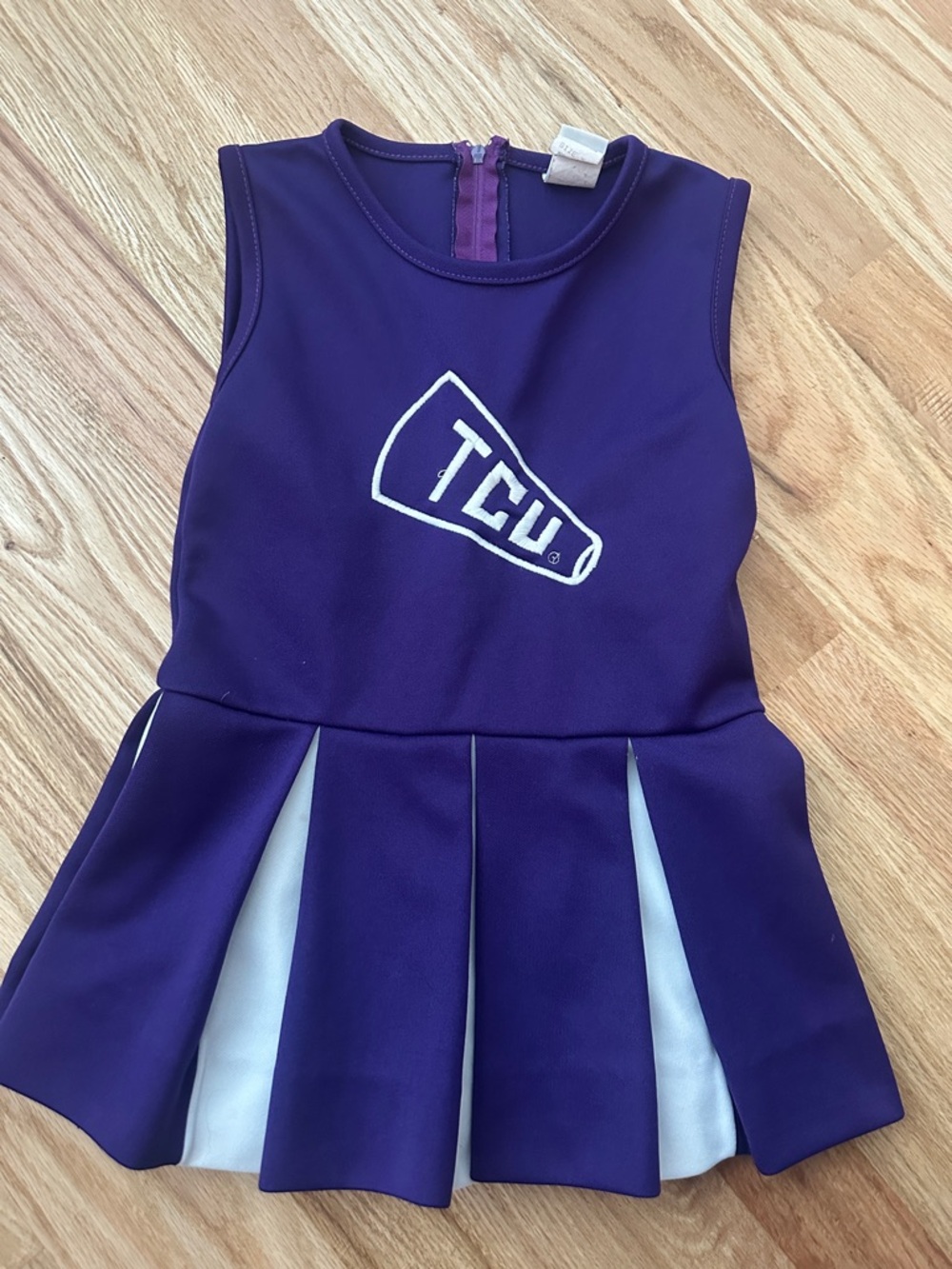 TCU Purple Cheer Dress with White Accents